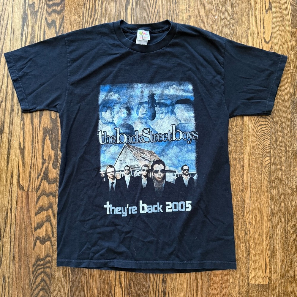 Vintage‎ Backstreet Boys They're Back 2005 T Shirt Size Large Band Music Rap Tee